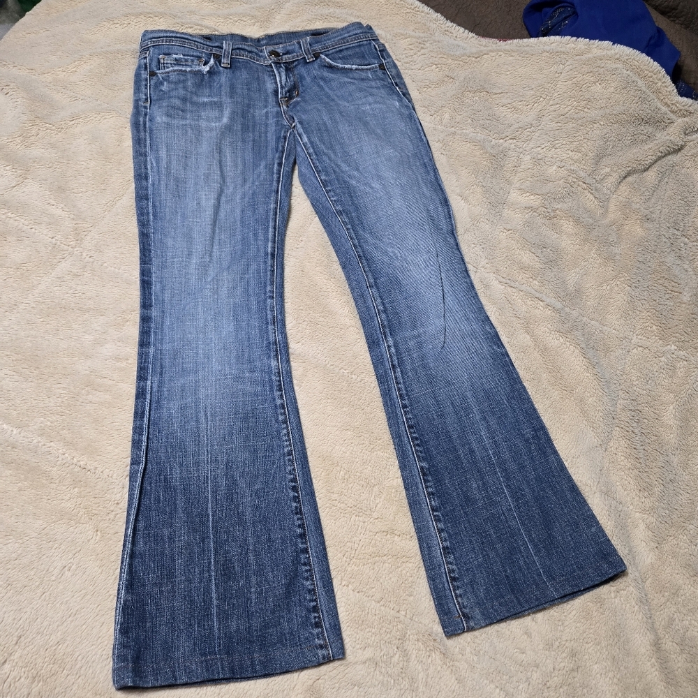 Citizens of Humanity Ingrid #200 Stretch Low Waist Flare Jeans Size 28 - Picture 2 of 16